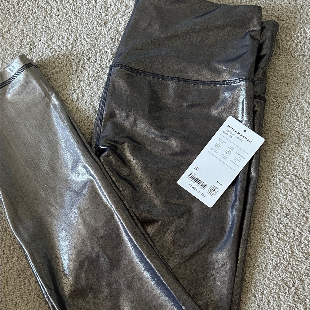 NMT Athleta Metallic Gray Leggings